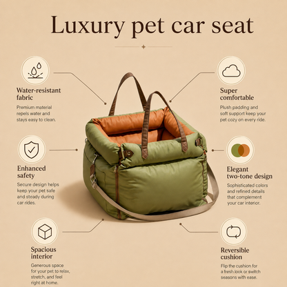 PurrLoop DriveLounge™ Premium Dog Car Seat